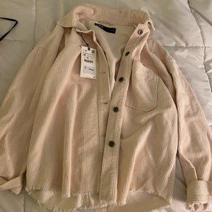 NWT zara ribbed flannel jacket - medium